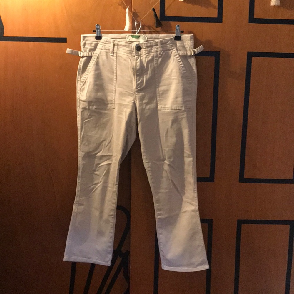 Anthropologie cotton stretch khaki kick flair
